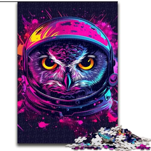 Puzzle für Erwachsene, 1000 Teile, Weltraum-Astronauten-Eulen-Puzzle aus Pappe, anspruchsvolles Denkspiel für Teenager, Spaß für den Familienspieleabend, 1000 Teile(26x38cm) von XHAXING