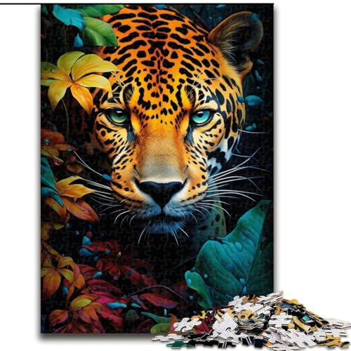 Puzzle für Erwachsene, 1000 Teile, Wilder Leopard, aus Holz, Eltern, Partner, Freunde – ab 14 Jahren, 1000 Teile(50x75cm) von XHAXING