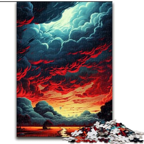 Puzzle für Erwachsene, 1000 Teile, Wolkengemälde, aus Pappe, anspruchsvolles Denkspiel für Teenager, unterhaltsames interaktives Spiel für die ganze Familie, 1000 Teile(26x38cm) von XHAXING