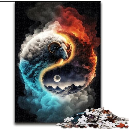 Puzzle für Erwachsene, 1000 Teile, Yin und Yang, aus Holz, Eltern, Partner, Freunde – ab 14 Jahren, 1000 Teile(50x75cm) von XHAXING
