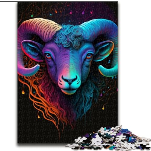 Puzzle für Erwachsene, 1000 Teile, Ziegen-Puzzle aus Holz, Eltern, Partner, Freunde – ab 14 Jahren, 1000 Teile(50x75cm) von XHAXING