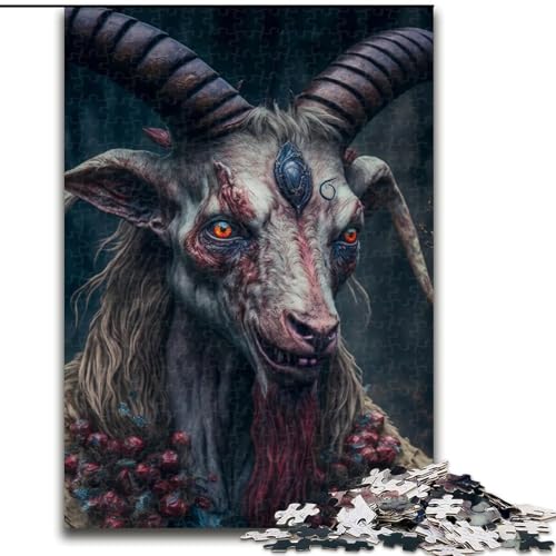 Puzzle für Erwachsene, 1000 Teile, Ziegenteufel-Puzzle aus Holz, anspruchsvolles Denkspiel für Teenager, interaktives Familienspiel, 1000 Teile(50x75cm) von XHAXING