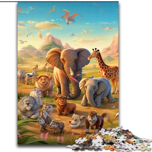 Puzzle für Erwachsene, 1000 Teile, afrikanische Tiere, Puzzle aus Holz, anspruchsvolles Denkspiel für Teenager, unterhaltsames interaktives Spiel für die ganze Familie, 1000 Teile(50x75cm) von XHAXING