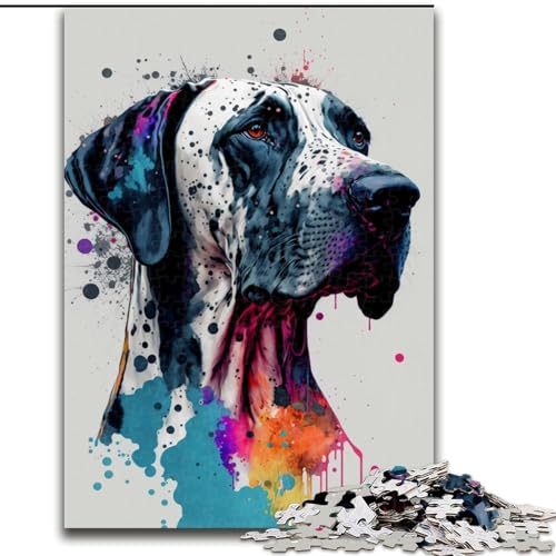 Puzzle für Erwachsene, 1000 Teile, buntes Beagle-Puzzle aus Pappe, interaktives Familienspiel, Heimdekoration zum Selbermachen, anspruchsvolles Denksport-Geschenk, 1000 Teile(26x38cm) von XHAXING