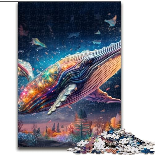 Puzzle für Erwachsene, 1000 Teile, buntes Blauwal-Puzzle aus Holz, anspruchsvolles Denkspiel für Teenager, unterhaltsames interaktives Spiel für die ganze Familie, 1000 Teile(50x75cm) von XHAXING