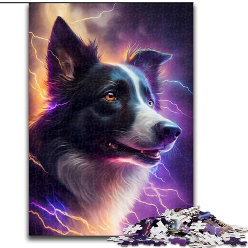 Puzzle für Erwachsene, 1000 Teile, buntes Border-Collie-Puzzle aus Pappe, anspruchsvolles Denkspiel für Teenager, Spaß für den Spieleabend mit der Familie, 1000 Teile(26x38cm) von XHAXING
