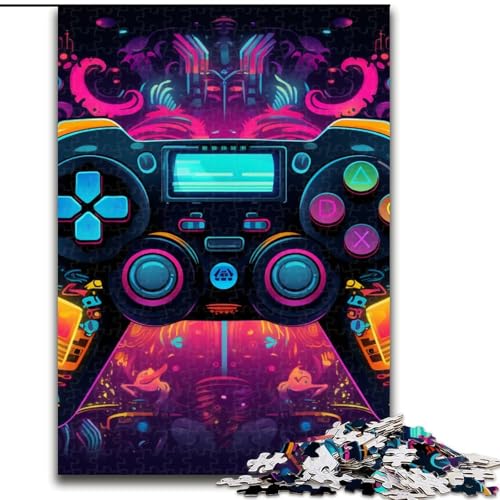 Puzzle für Erwachsene, 1000 Teile, buntes Gamepad-Puzzle aus Holz, anspruchsvolles Denkspiel für Teenager, unterhaltsames interaktives Familienspiel, 1000 Teile(50x75cm) von XHAXING