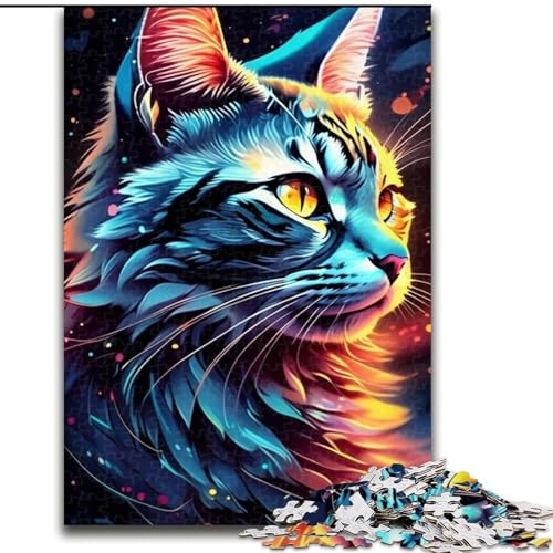 Puzzle für Erwachsene, 1000 Teile, buntes Graffiti-Katzen-Puzzle aus Holz, anspruchsvolles Denkspiel für Teenager, unterhaltsames interaktives Spiel für die ganze Familie, 1000 Teile(50x75cm) von XHAXING