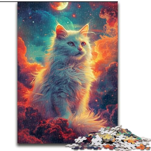Puzzle für Erwachsene, 1000 Teile, buntes Katzen-Puzzle aus Holz, anspruchsvolles DIY-Denkspiel, interaktives Familienspiel, 1000 Teile(50x75cm) von XHAXING