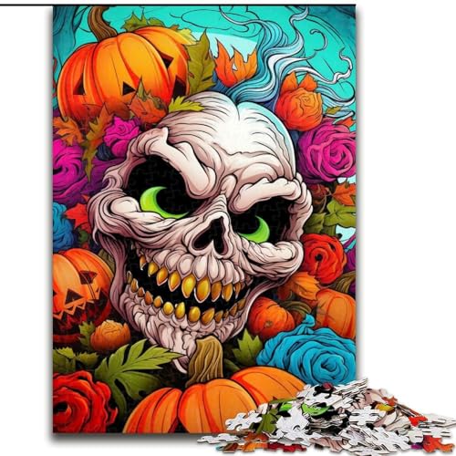 Puzzle für Erwachsene, 1000 Teile, buntes Kürbisschädel-Puzzle aus Holz, anspruchsvolles Denkspiel für Teenager, unterhaltsames interaktives Spiel für die ganze Familie, 1000 Teile(50x75cm) von XHAXING