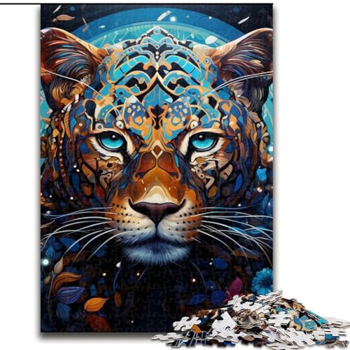 Puzzle für Erwachsene, 1000 Teile, buntes Leoparden-Kunst-Puzzle aus Holz, anspruchsvolles Denkspiel für Teenager, unterhaltsames interaktives Spiel für die ganze Familie, 1000 Teile(50x75cm) von XHAXING