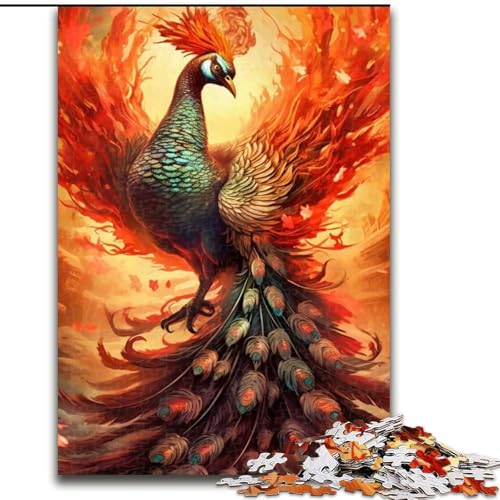 Puzzle für Erwachsene, 1000 Teile, buntes Pfauen-Tierpuzzle aus Pappe, Eltern, Partner, Freunde – ab 14 Jahren, 1000 Teile(26x38cm) von XHAXING