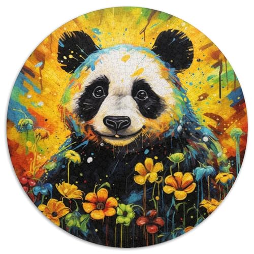 Puzzle für Erwachsene, 1000 Teile, buntes Tierpanda-Puzzle, rund, aus Pappe, anspruchsvolles Denkspiel für Teenager, perfekt als Heimdekoration oder Geschenk (67,5 x 67,5 cm) von XHAXING