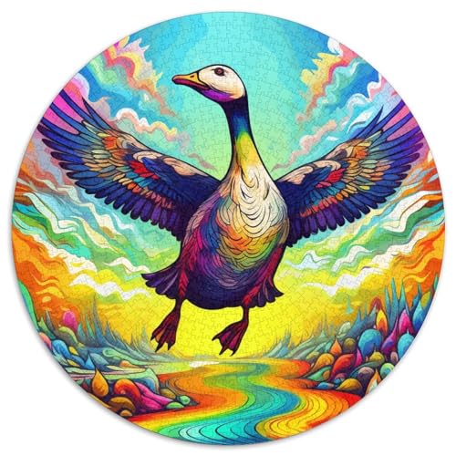 Puzzle für Erwachsene, 1000 Teile, farbenfrohe Kunstenten, 1000-teiliges Puzzle mit interaktivem Familienspiel, Kinder ab 14 Jahren (67,5 x 67,5 cm) von XHAXING