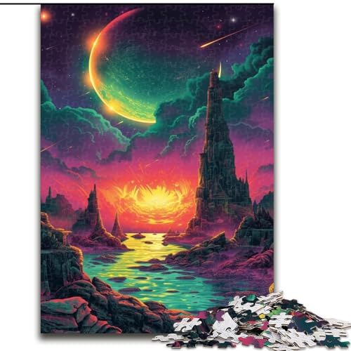 Puzzle für Erwachsene, 1000 Teile, farbenfrohe Traumlandschaft, aus Pappe, Spielzeug, Geschenk, pädagogisches, intellektuelles, entspannendes Familienspiel, 1000 Teile(26x38cm) von XHAXING