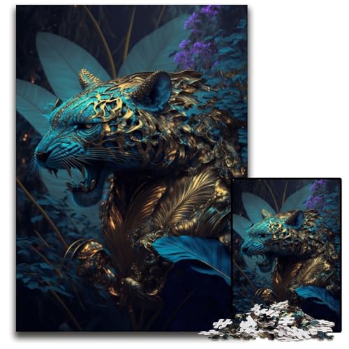 Puzzle für Erwachsene, 1000 Teile, farbenfroher Abstrakter Panther, Holzpuzzle für Erwachsene, Denkspiel für Teenager und Familieninteraktion, 50x75cm Puzzle für Erwachsene, 1000 Teile, farbenfroher Abstrakter Panther, Holzpuzzle für Erwachsene, Denkspiel für Teenager und Familieninteraktion, 50x75cm von XHAXING