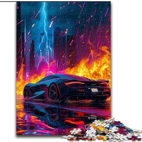 Puzzle für Erwachsene, 1000 Teile, farbenfrohes, Cooles Sportwagen-Puzzle aus Pappe, Spielzeug, Geschenk, pädagogisches, intellektuelles, entspannendes Familienspiel, 1000 Teile(26x38cm) von XHAXING