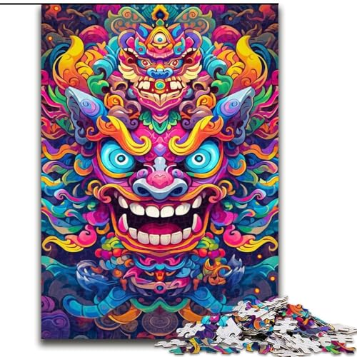 Puzzle für Erwachsene, 1000 Teile, farbenfrohes Kunst-Buddha-Puzzle aus Pappe, lehrreiches und unterhaltsames Indoor-Spiel für die Heimdekoration, 1000 Teile(26x38cm) von XHAXING