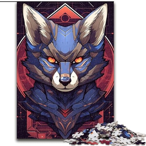 Puzzle für Erwachsene, 1000 Teile, farbenfrohes Roboter-Fuchs-Kunst-Puzzle aus Pappe, Spielzeug, Geschenk, pädagogisches, intellektuelles, entspannendes Familienspiel, 1000 Teile(26x38cm) von XHAXING