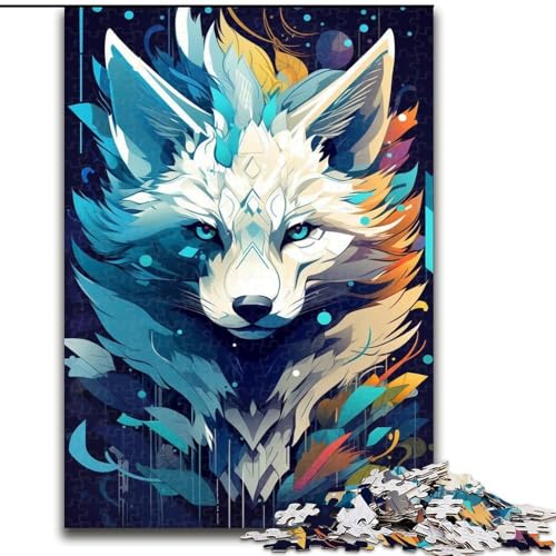 Puzzle für Erwachsene, 1000 Teile, farbenfrohes Roboter-Fuchs-Kunst-Puzzle aus Pappe, Teenager, Stressabbau, Cooles einzigartiges Geschenk für die Familie, 1000 Teile(26x38cm) von XHAXING