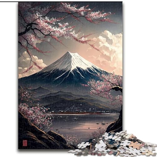 Puzzle für Erwachsene, 1000 Teile, japanische Kirschblüten, aus Holz, anspruchsvolles Denkspiel für Teenager, Spaß für den Familienspieleabend, 1000 Teile(50x75cm) von XHAXING