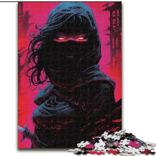 Puzzle für Erwachsene, 1000 Teile, japanische Ninja-Puzzlefrau, aus Pappe, Eltern, Partner, Freunde – ab 14 Jahren, 1000 Teile(26x38cm) von XHAXING