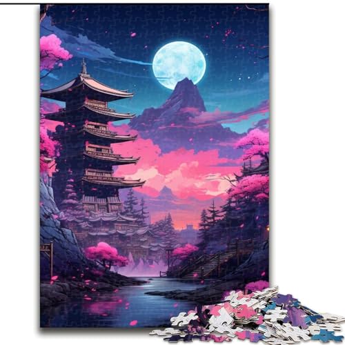 Puzzle für Erwachsene, 1000 Teile, japanische Tempel, Puzzle aus Holz, interaktives Familienspiel, Denksportgeschenk, Lernspielzeug, 1000 Teile(50x75cm) von XHAXING