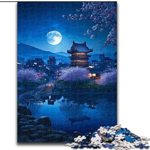 Puzzle für Erwachsene, 1000 Teile, japanische Tempel, aus Pappe, anspruchsvolles Denkspiel für Teenager, unterhaltsames interaktives Spiel für die ganze Familie, 1000 Teile(26x38cm) von XHAXING