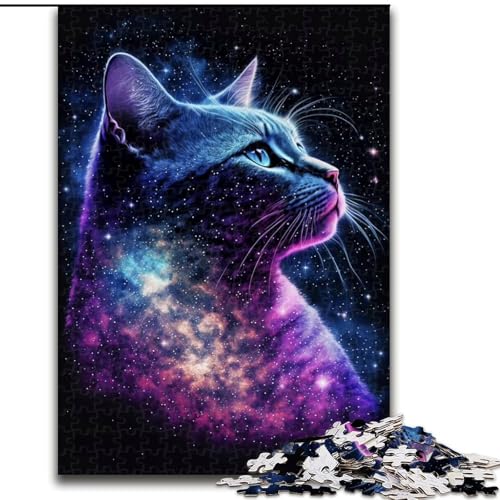 Puzzle für Erwachsene, 1000 Teile, kosmische Nebelkatze, Puzzle aus Pappe, lehrreiches und unterhaltsames Indoor-Spiel für die Heimdekoration, 1000 Teile(26x38cm) von XHAXING