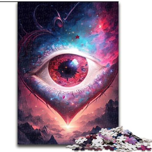 Puzzle für Erwachsene, 1000 Teile, kosmisches Herzauge, aus Pappe, anspruchsvolles Denkspiel für Teenager, unterhaltsames interaktives Familienspiel, 1000 Teile(26x38cm) von XHAXING