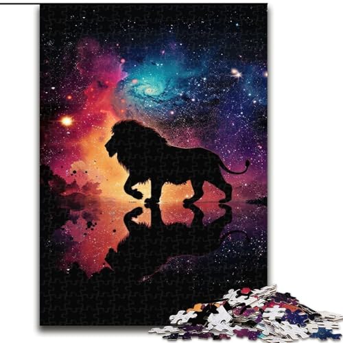 Puzzle für Erwachsene, 1000 Teile, kosmisches Löwen-Puzzle, aus Pappe, Eltern, Partner, Freunde – ab 14 Jahren, 1000 Teile(26x38cm) von XHAXING