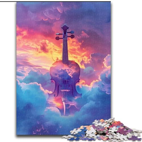 Puzzle für Erwachsene, 1000 Teile, kosmisches Violinen-Puzzle, aus Pappe, Eltern, Partner, Freunde – ab 14 Jahren, 1000 Teile(26x38cm) von XHAXING