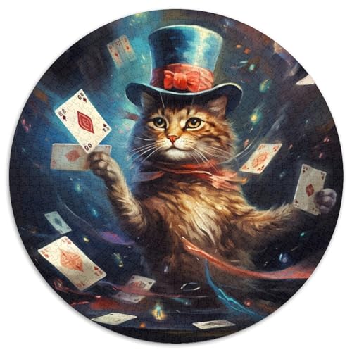 Puzzle für Erwachsene, 1000 Teile, magische Tierkatze, 1000-teiliges Puzzle mit interaktivem Familienspiel, Kinder ab 14 Jahren (67,5 x 67,5 cm) von XHAXING