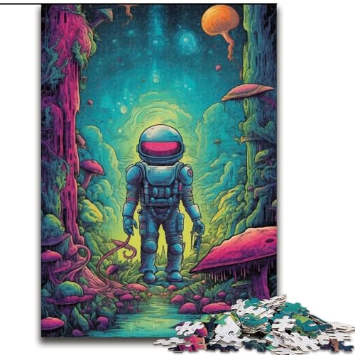 Puzzle für Erwachsene, 1000 Teile, psychedelisches Astronauten-Puzzle, aus Pappe, Eltern, Partner, Freunde – ab 14 Jahren, 1000 Teile(26x38cm) von XHAXING