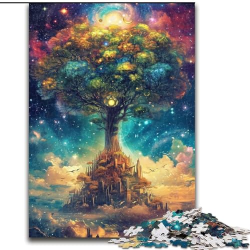 Puzzle für Erwachsene, 1000 Teile, psychedelisches Fantasie-Baum-Puzzle aus Holz, anspruchsvolles Denkspiel für Teenager, Spaß für den Familienspieleabend, 1000 Teile(50x75cm) von XHAXING