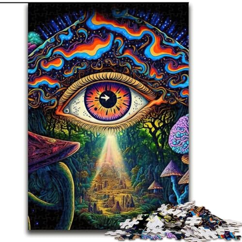 Puzzle für Erwachsene, 1000 Teile, psychedelisches Puzzle aus Pappe, Eltern, Partner, Freunde – ab 14 Jahren, 1000 Teile(26x38cm) von XHAXING