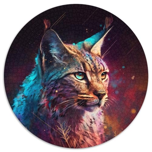 Puzzle für Erwachsene, 1000 Teile, rund, „Spirit Dog“, Denksportspiel für Teenager, (Größe 67,5 x 67,5 cm) von XHAXING