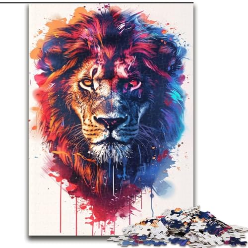Puzzle für Erwachsene, 1000 Teile, schönes Löwen-Puzzle aus Holz, anspruchsvolles Denkspiel für Teenager, unterhaltsames interaktives Spiel für die ganze Familie, 1000 Teile(50x75cm) von XHAXING
