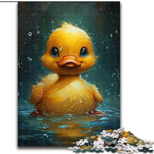 Puzzle für Erwachsene, 1000 Teile, süße kleine gelbe Ente, aus Holz, anspruchsvolles Denkspiel für Teenager, unterhaltsames interaktives Spiel für die ganze Familie, 1000 Teile(50x75cm) von XHAXING