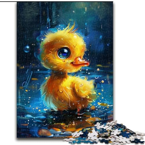 Puzzle für Erwachsene, 1000 Teile, süße kleine gelbe Ente, aus Pappe, kompliziertes Design für Teenager, DIY-Dekor und gehirnfördernder Spaß, 1000 Teile(26x38cm) von XHAXING
