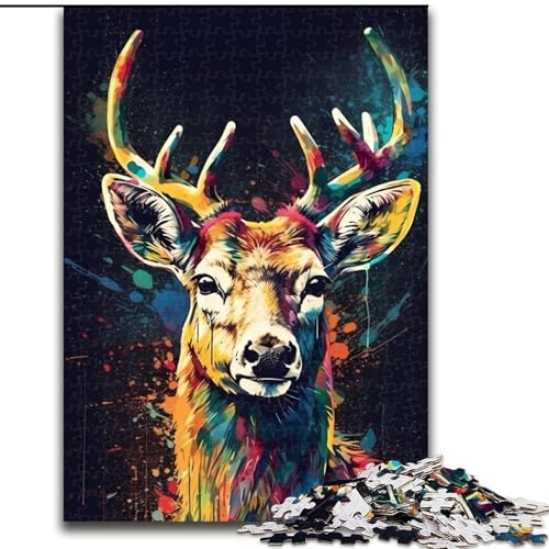 Puzzle für Erwachsene, 1000 Teile, süßes Hirsch-Puzzle aus Pappe, für Teenager und Jugendliche, ideales Geburtstags, 1000 Teile(26x38cm) von XHAXING