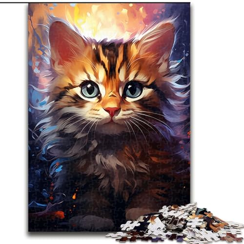 Puzzle für Erwachsene, 1000 Teile, süßes Kätzchen-Puzzle aus Holz, anspruchsvolles Denkspiel für Teenager, unterhaltsames interaktives Spiel für die ganze Familie, 1000 Teile(50x75cm) von XHAXING