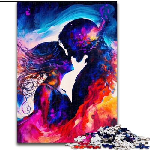 Puzzle für Erwachsene, 1000 Teile, verliebtes Zwillingsflammenpaar, aus Holz, anspruchsvolles Denkspiel für Teenager, Spaß für den Familienspieleabend, 1000 Teile(50x75cm) von XHAXING