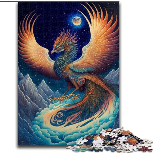 Puzzle für Erwachsene, 1000 Teile, wunderschönes Phönix-Puzzle aus Pappe, interaktives Familienspiel, Denksportgeschenk, Lernspielzeug, 1000 Teile(26x38cm) von XHAXING