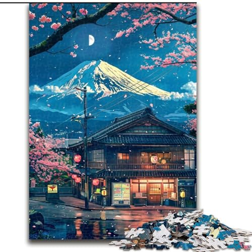 Puzzle für Erwachsene, 1000 Teile, wunderschönes Puzzle mit dem Berg Fuji aus Holz, perfekt für Teenager und Sammler, ideale Heimdekoration und Reisegeschenk, 1000 Teile(50x75cm) von XHAXING