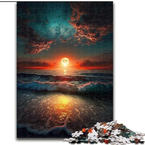 Puzzle für Erwachsene, 1000 Teile, wunderschönes Sonnenuntergangs-Puzzle aus Holz, Eltern, Partner, Freunde – ab 14 Jahren, 1000 Teile(50x75cm) von XHAXING