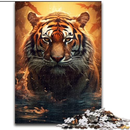 Puzzle für Erwachsene, 1000 Teile, wunderschönes Tigergemälde, Puzzle aus Holz, lehrreich und unterhaltsam, Indoor-Spiel für die Heimdekoration, 1000 Teile(50x75cm) von XHAXING