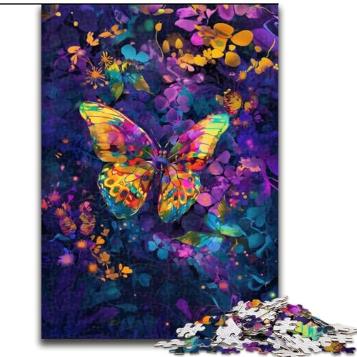 Puzzle für Erwachsene, 1000 Teile, wunderschönes buntes Schmetterlingspuzzle aus Holz, Eltern, Partner, Freunde – ab 14 Jahren, 1000 Teile(50x75cm) von XHAXING