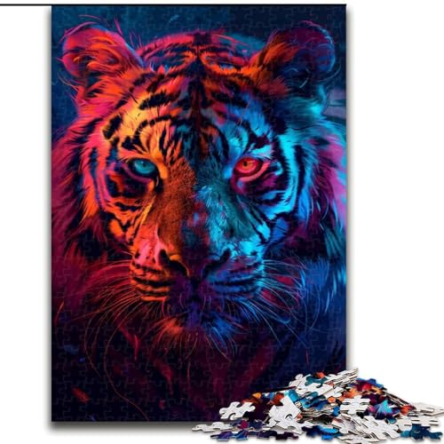 Puzzle für Erwachsene, 1000 Tiger-Puzzle aus Holz, anspruchsvolles Denkspiel für Teenager, Spaß für den Familienspielabend, 1000 Teile(50x75cm) von XHAXING