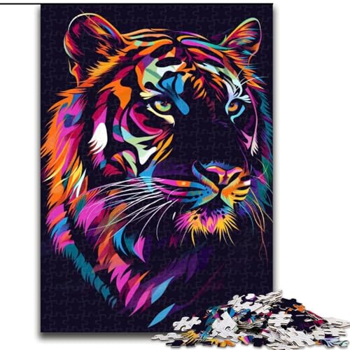 Puzzle für Erwachsene, 1000 Tiger-Puzzle aus Holz, anspruchsvolles Denkspiel für Teenager, Spaß für den Familienspielabend, 1000 Teile(50x75cm) von XHAXING